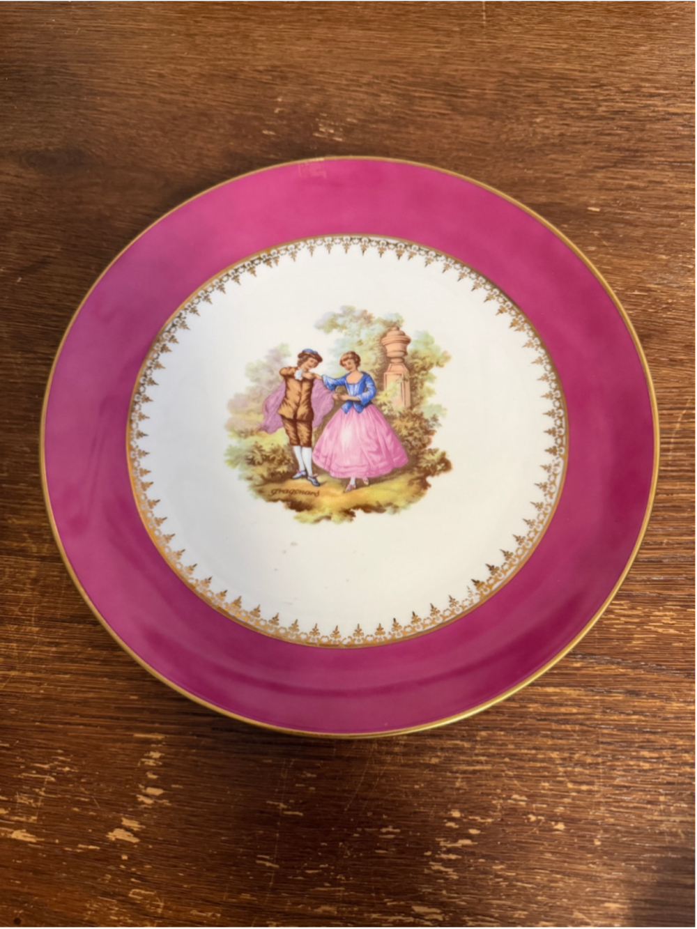 Vintage Kuba Porzellan Bavaria Germany Fragonard Courting Couple Decorative Plat